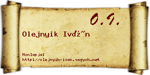 Olejnyik Iván névjegykártya